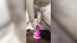 Taunting My Ass-hole with a Huge Purple Fuck stick