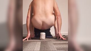 Ass-fuck! Steamy youngster rails faux-cock and likes it