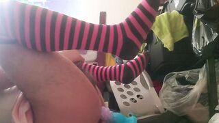 Promiscuous femboy heads at it with his fucktoy ;