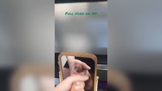 Lil shower mirror jerk with ginormous explosion