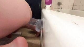 Heterosexual dude bangs himself in the bum with a phat ten inch fuck stick