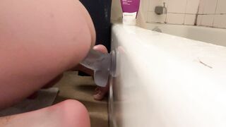 Heterosexual dude bangs himself in the bum with a phat ten inch fuck stick