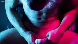 Hyena fursuiter milks off in smelly lingerie