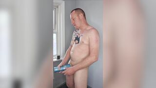 Ample ginger cock pummels fleshlight