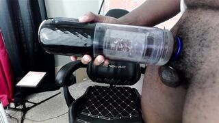 Throne intercourse plaything used on monstrous big black cock