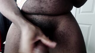 Wiry BIG BLACK COCK up close on webcam