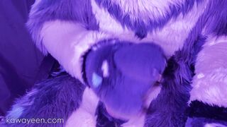 Hyena fursuiter masturbates of in total suit