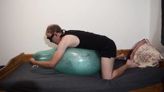 Throating up a green Roomtex and jizm on it