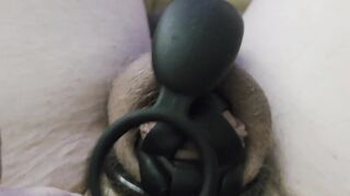 Providing the ball sack a soft jostle and rubdown