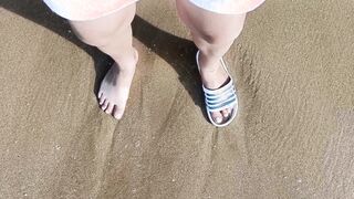 Soles and the river additional slowmotion - one sole bootlessly and sole in slip - supreme soles in river