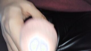 SUPER-HOT TAKER POINT OF VIEW ORAL PLEASURE IN LEATHER TROUSERS