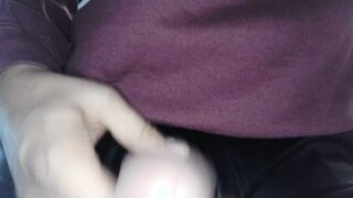 SUPER-HOT TAKER POINT OF VIEW ORAL PLEASURE IN LEATHER TROUSERS