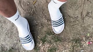 Making socks grubby in glides - used socks and slips and uncircumcised delicate beef whistle