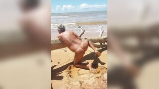 Ladysilva on the beach demonstrating off my red-hot enormous rump with a arse cork
