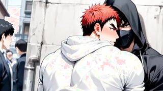 Compilation of muscled studs having anal invasion fuckfest. BARA YAOI Anime porn Toon.