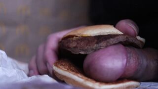 close up - shagging a cheeseburger