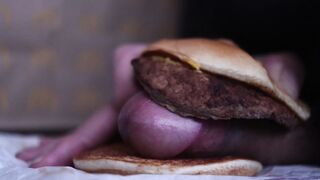 close up - shagging a cheeseburger