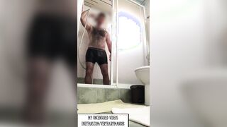 Highly fur covered gorilla boy taking a douche - my uncensored vids are on ONLYFANS