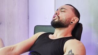 FTM trans dude, milking alone, nailing his masculine puss with a ginormous faux-cock. Until I bust. Part 1