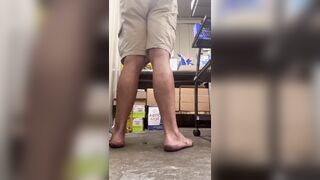 Display pink pucker and penis while at work.