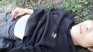 The uber-cute homo lad stroking off his manhood, pulled thru his fly while outdoors, is Jon Arteen