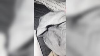 Solo spoken jizz shot in lingerie