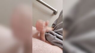 Striping and showcasing off bootie in public shower school slender lad