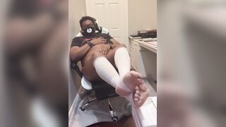 Draining my lollipop and nutting while demonstrating off my monstrous hips and soles  Humungous Jizz shot Solo