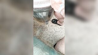 Latino embarrassing hj in the shower, humungous bigheaded penis