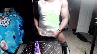 BIG BLACK COCK nearly tears open fuckfest plaything
