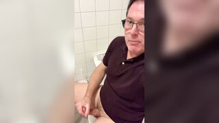 Mighty dual-climax when stroking-off in the public wc