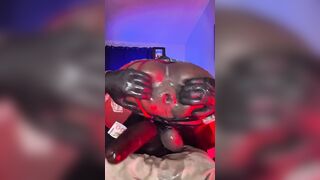 Femboy Bi-atch Rails a Big Fake penis Nut Deep