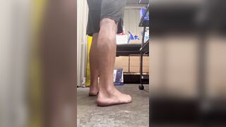 Anal invasion fart, messy soles and stiff rod while at work.