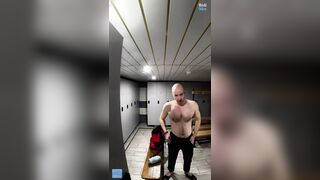 Post-Exercise Bathroom: Undressing Bare & Towel Drying Every Inch