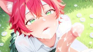 Outdoor Catboy Femboy Suck off & Assfuck Internal cumshot – Sloppy Cum shot  Uncensored Manga porn Yaoi Cartoon