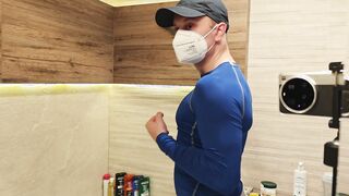Hooded Muscle Twink Demonstrates Off His Physique