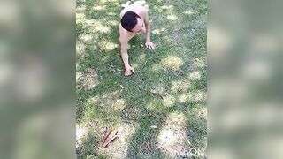 Naked in public park