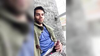 I enjoy NUTTING and exhibiting myself in public! Max Heredia pumps out in the balcony at 8 am and some successful random bystanders see.