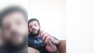Fledgling Solo Fellow Stroking in Sofa
