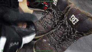 nine jizz shots on stinky used wool dc boots