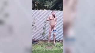 Getting Bare for an Outdoor Wash\~ Douching With Your Femboy\~ :three