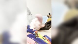 Ultra-kinky wooly femboy hand-job and pop-shot
