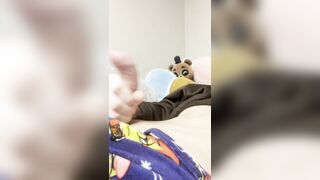 Ultra-kinky wooly femboy hand-job and pop-shot