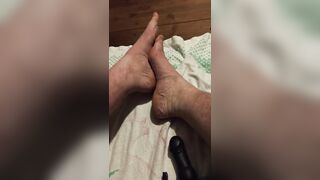 Caressing my soles with lubricant