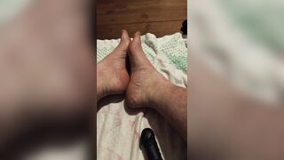 Caressing my soles with lubricant