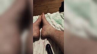 Caressing my soles with lubricant