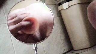 Swift white pearly rectal fun in the mirror