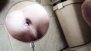 Swift white pearly rectal fun in the mirror