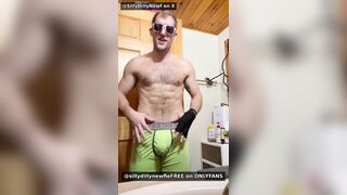 Monstrous Full salute and Pubic hair in Taut Undergarments