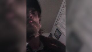 Smoking and Gooning Oregonleatherboy Sporting WW2 Leather Bomber and Baseball Hat